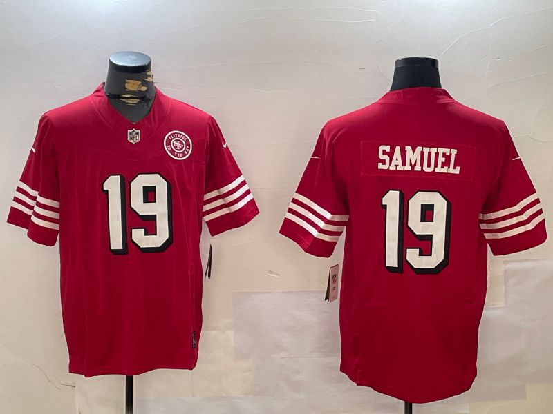 Men San Francisco 49ers #19 Samuel Red three generations 2024 Nike Limited NFL Jersey style 3->->